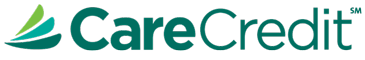 CareCredit logo with a stylized green and teal design element to the left of the text "CareCredit" in green, ideal for veterinarian-related financing.